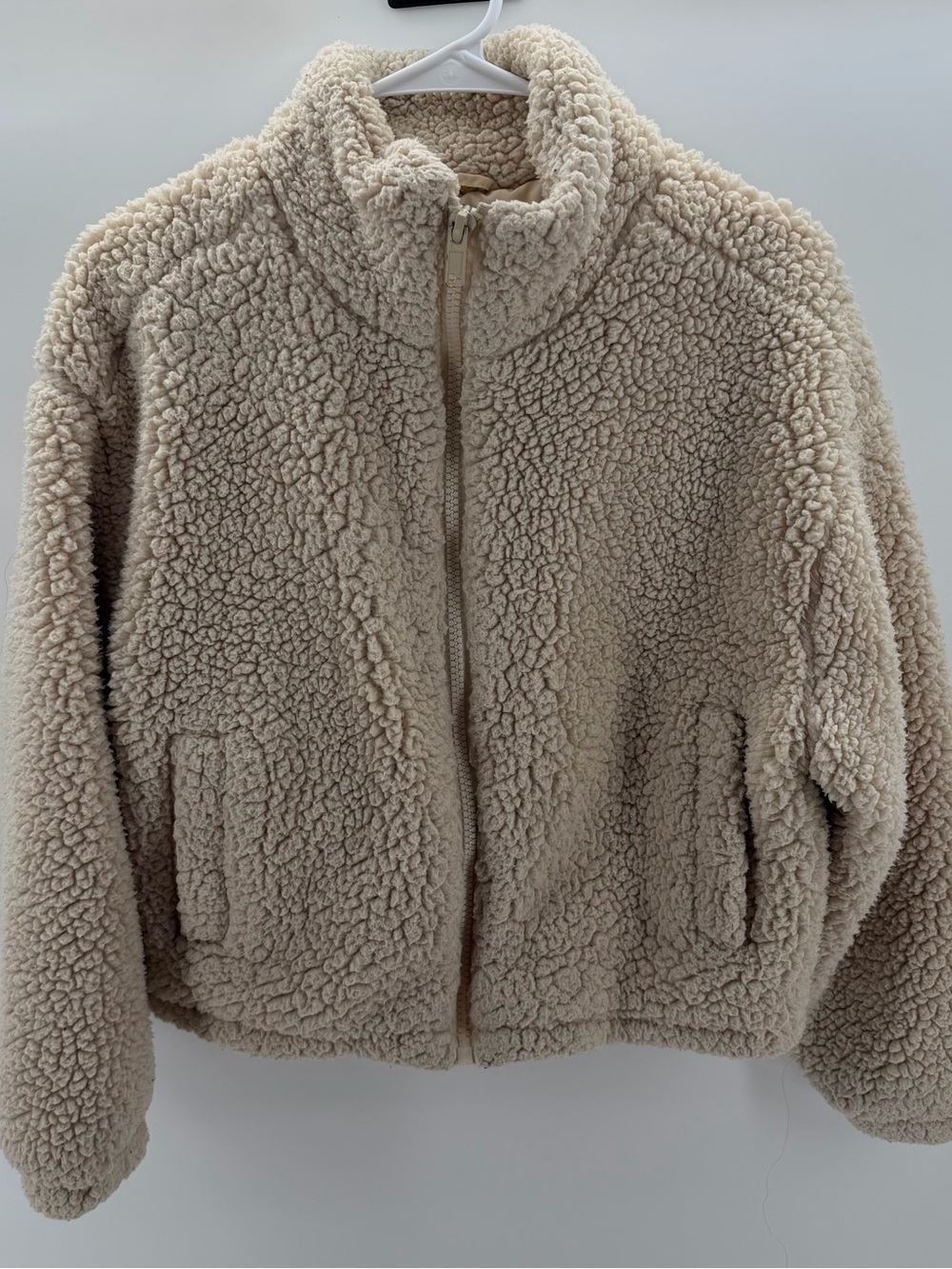 La Hearts Cream Colored Women’s Sherpa Puffer Jacket